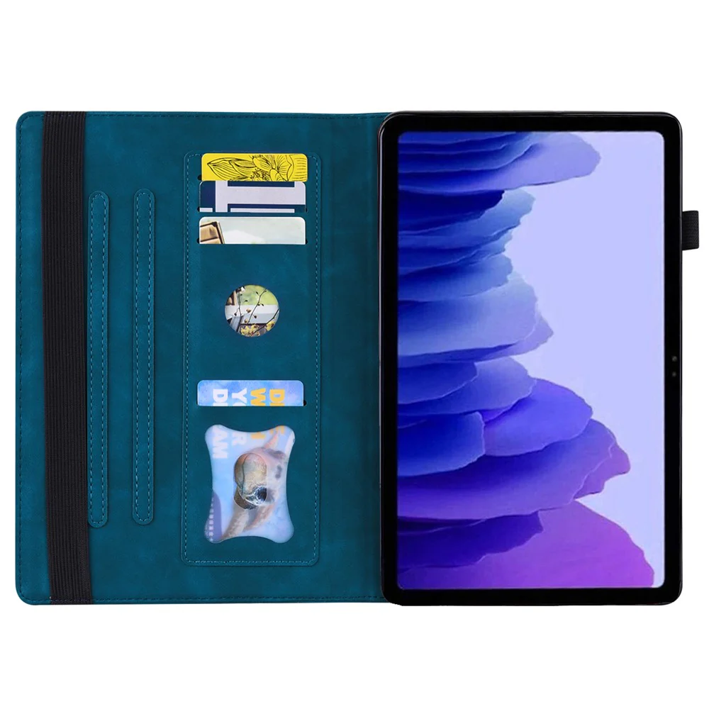 For Lenovo Xiaoxin Pad Pro GT TB710FU, FE Case PU Leather Protective Folio Tablet Cover with Card Holder - Blue - Image 2
