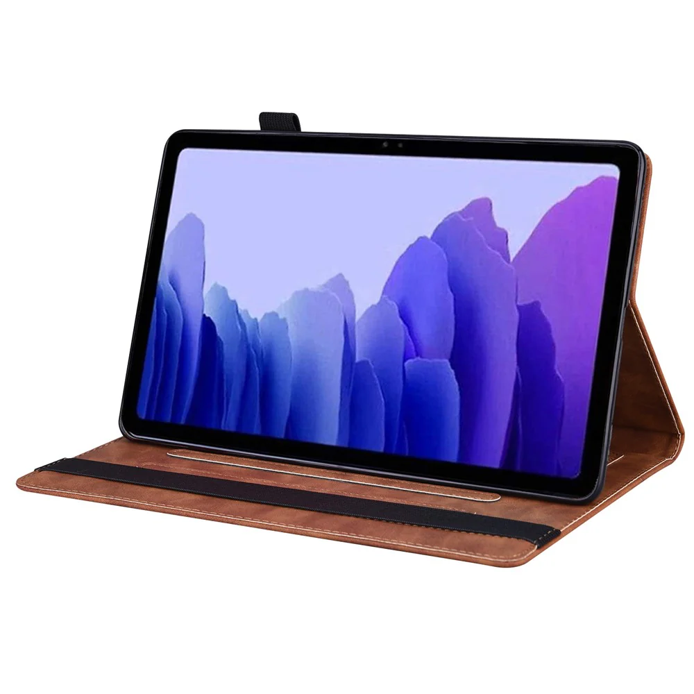 For Lenovo Xiaoxin Pad Pro GT TB710FU, FE Case PU Leather Protective Folio Tablet Cover with Card Holder - Brown - Image 3