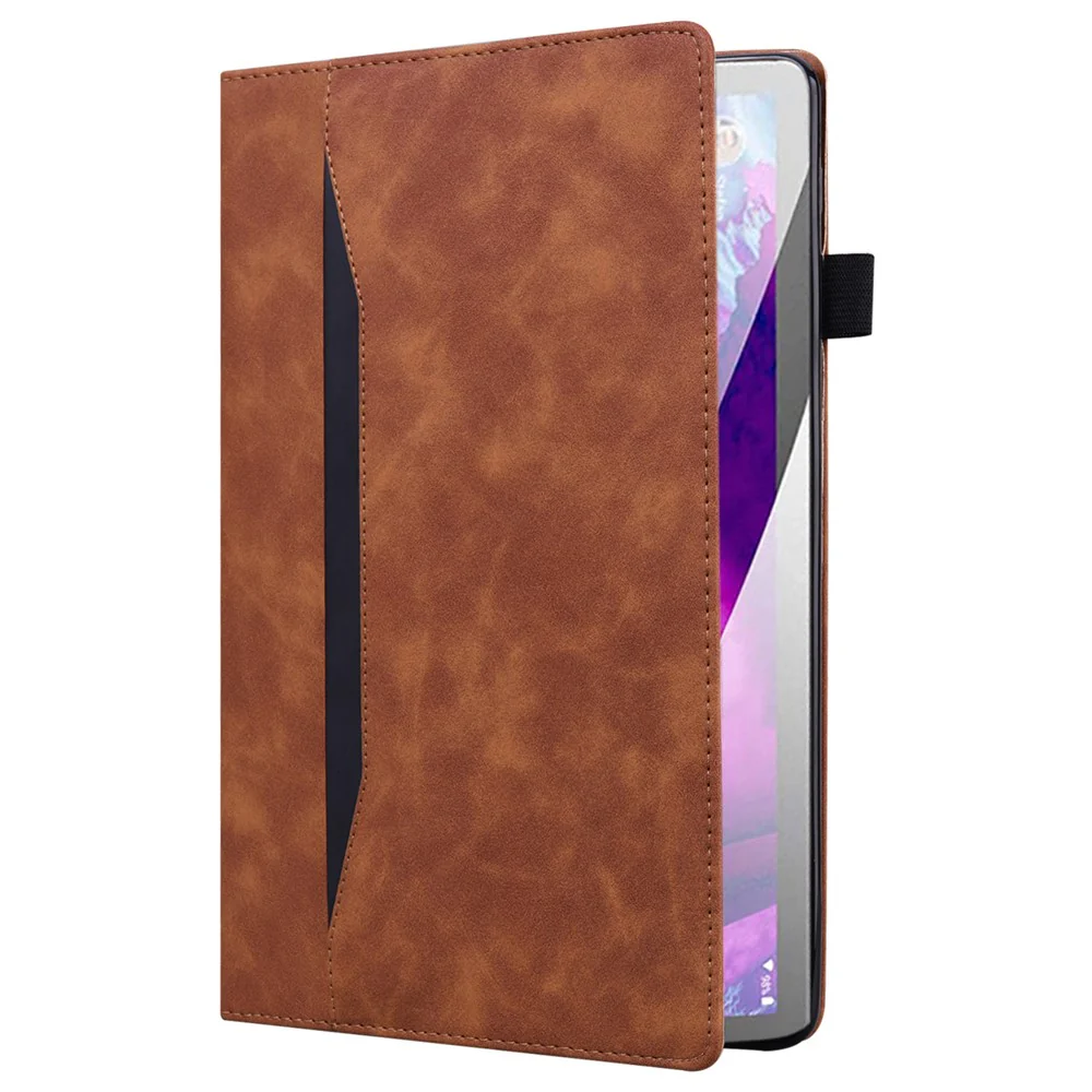 For Lenovo Xiaoxin Pad Pro GT TB710FU, FE Case PU Leather Protective Folio Tablet Cover with Card Holder - Brown - Image 6