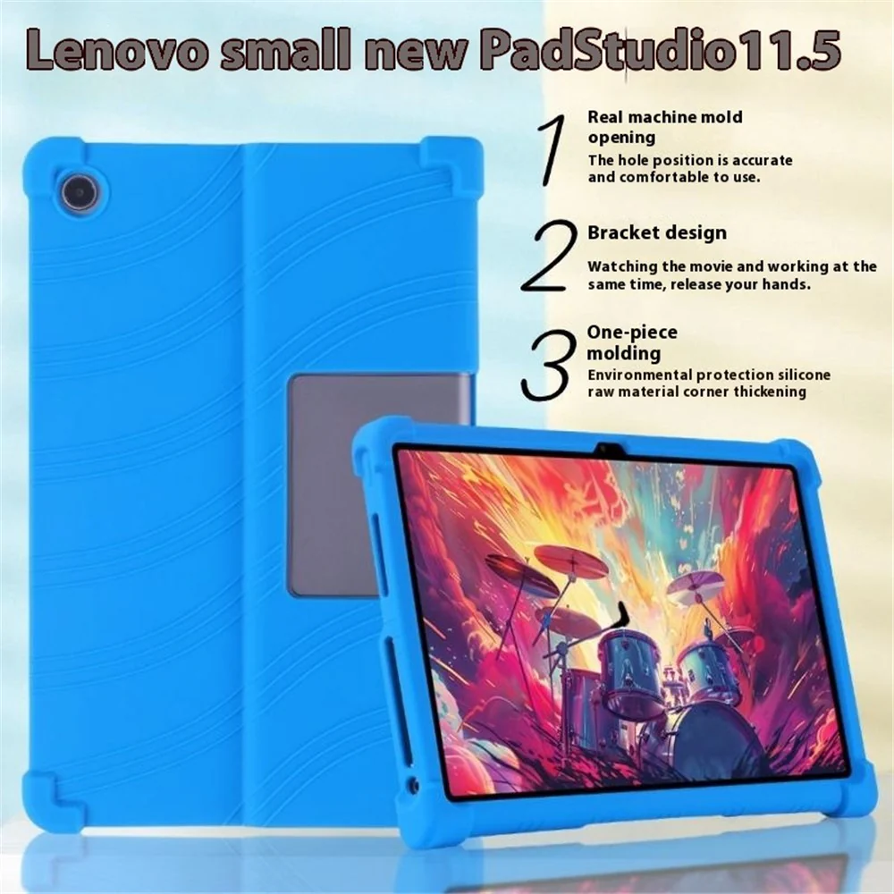 For Lenovo Xiaoxin Pad Studio 11.5 inch / Tab Plus Silicone Case with Kickstand Rugged Protective Cover - Purple - Image 5