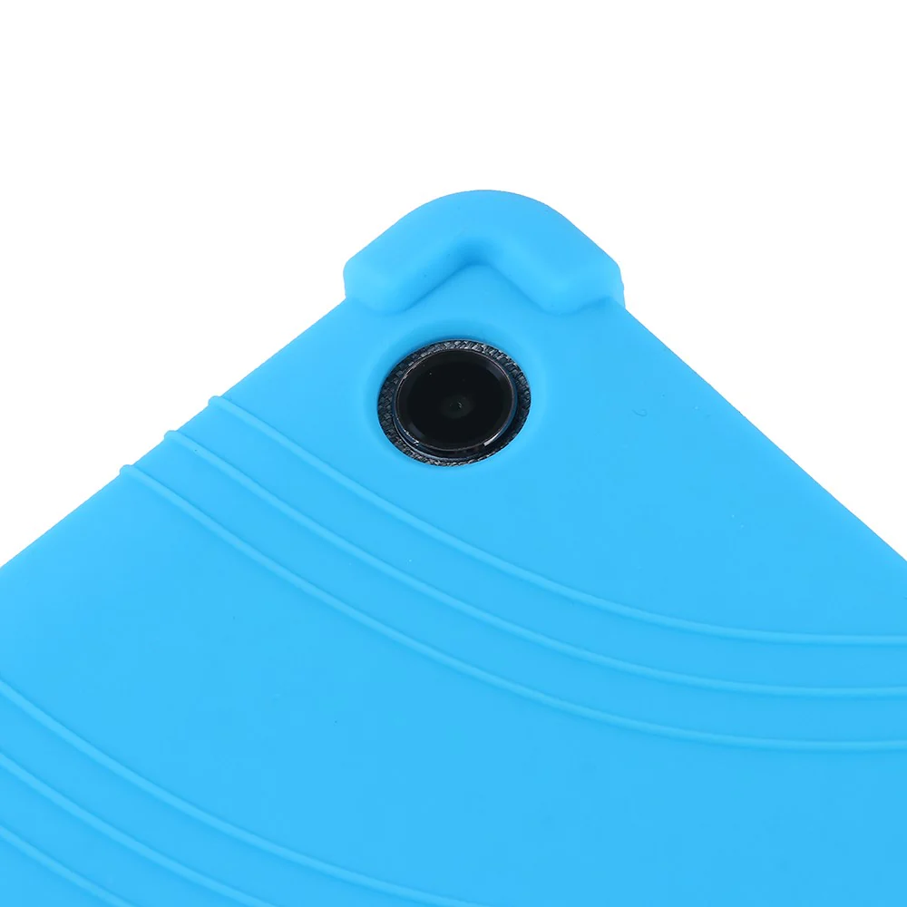 For Lenovo Yoga Tab 11 Flexible Silicone Thickened Four Corners Anti-fall Tablet Case Cover with Foldable Kickstand - Sky Blue - Image 7