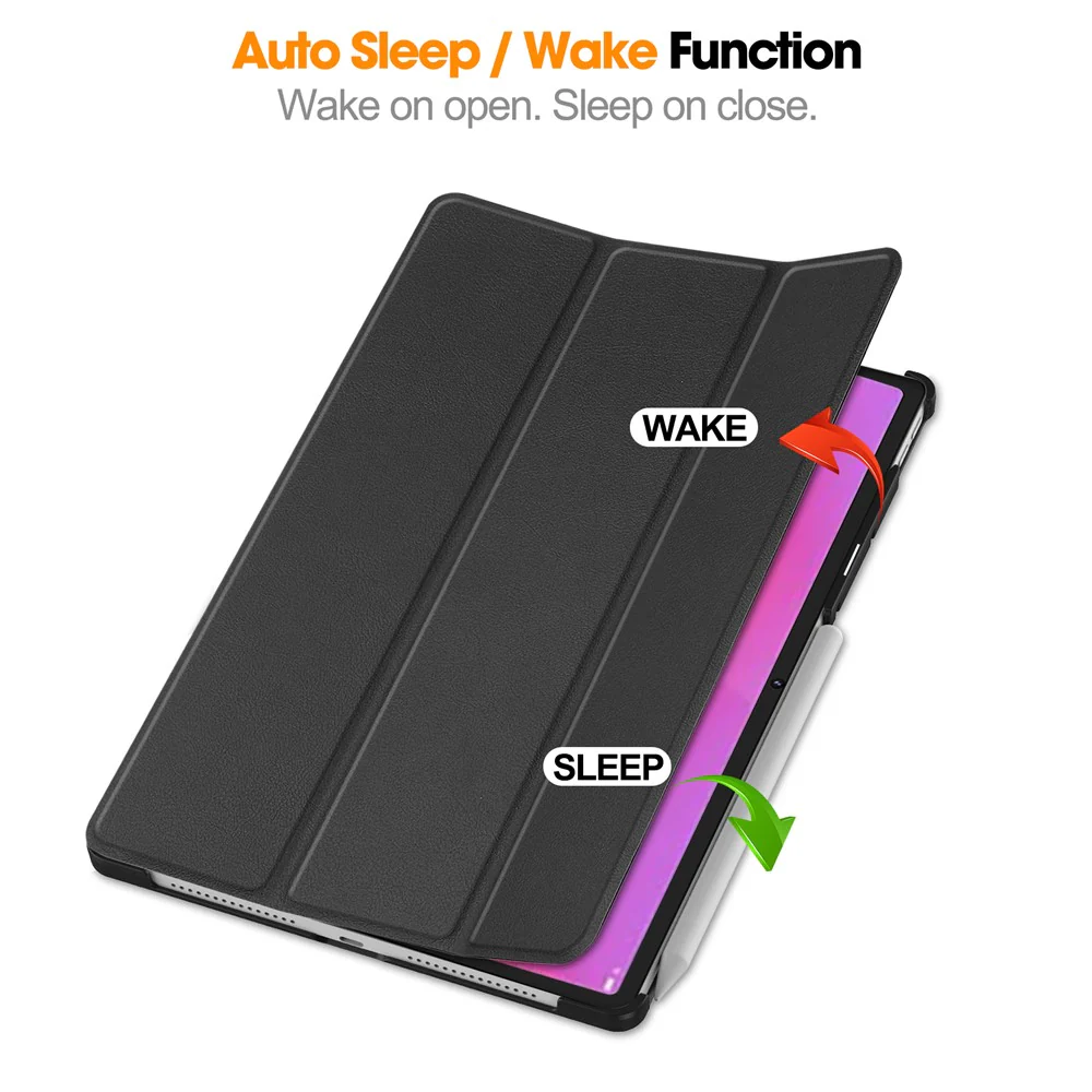 For Lenovo Yoga Tab Plus Case Anti-Drop Leather Stand Tablet Cover - Black - Image 3
