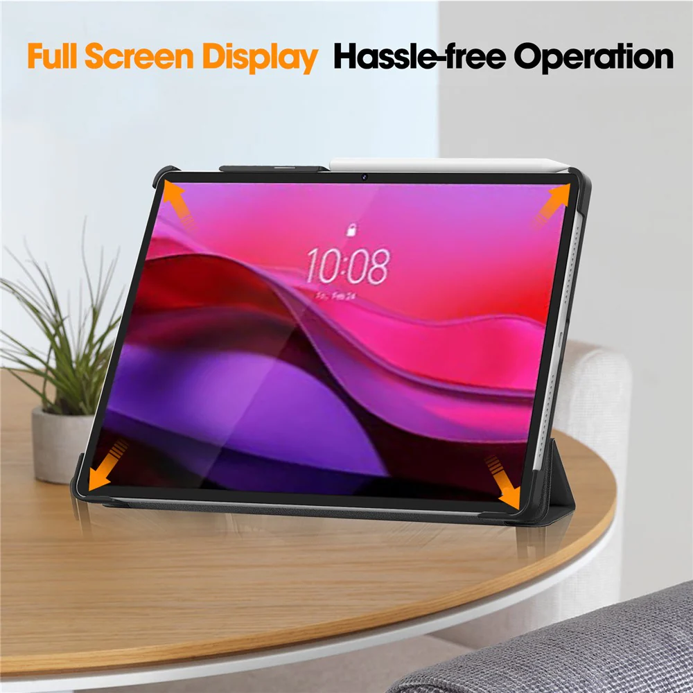 For Lenovo Yoga Tab Plus Case Anti-Drop Leather Stand Tablet Cover - Black - Image 6