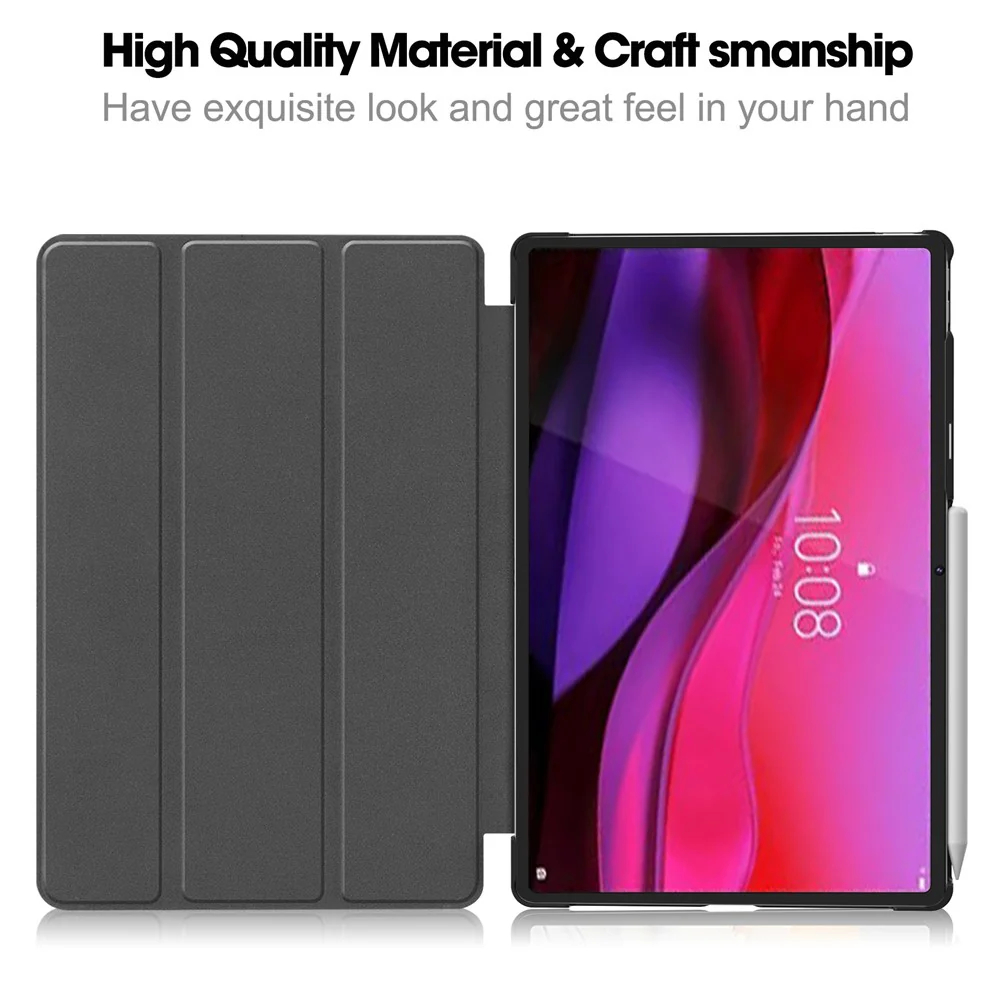 For Lenovo Yoga Tab Plus Case Anti-Drop Leather Stand Tablet Cover - Red - Image 2