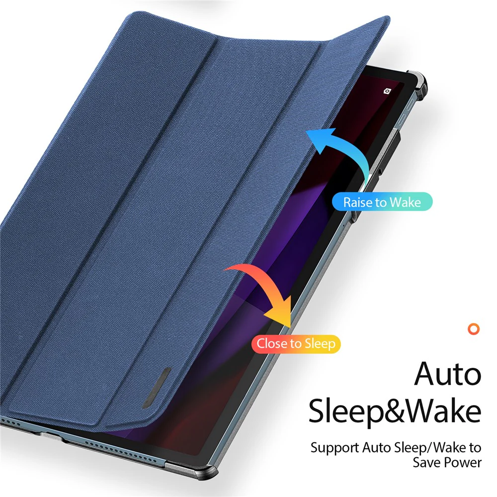 For Lenovo Yoga Tab Plus Case DUX DUCIS Domo Series Tri-fold Stand PU Leather Protective Tablet Cover - Blue - Image 6