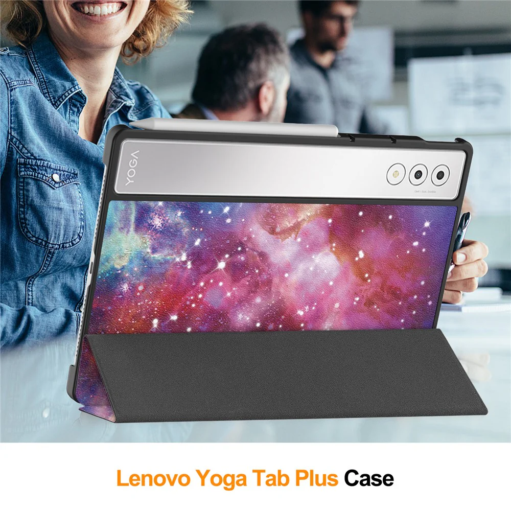 For Lenovo Yoga Tab Plus Case Pattern Print Leather Stand Tablet Cover - Galaxy - Image 7