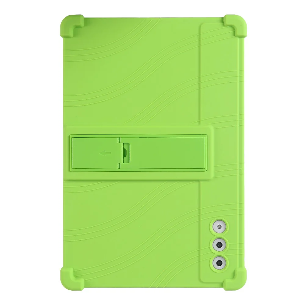 For Lenovo Yoga Tab Plus / Pad Pro AI Silicone Case with Kickstand Rugged Protective Cover - Green - Image 2