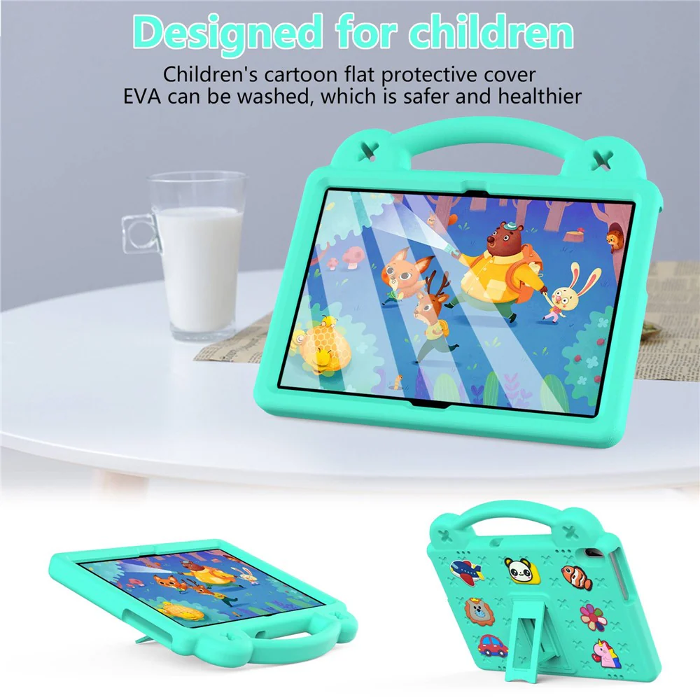 For Lenovo Yoga Tab5 YT-X705F 10.1 inch / Lenovo Tab M10 TB-X605F / TB-X505 / Huawei MediaPad T5 10.1 EVA Case Protective Tablet Cover Shockproof Case with Kickstand - Green - Image 2