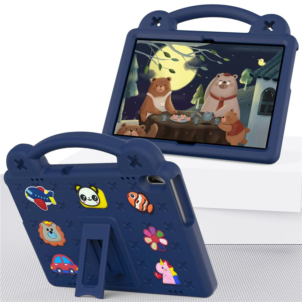 For Lenovo Yoga Tab5 YT-X705F 10.1 inch / Lenovo Tab M10 TB-X605F / TB-X505 / Huawei MediaPad T5 10.1 EVA Case Protective Tablet Cover Shockproof Case with Kickstand - Navy Blue - Image 4