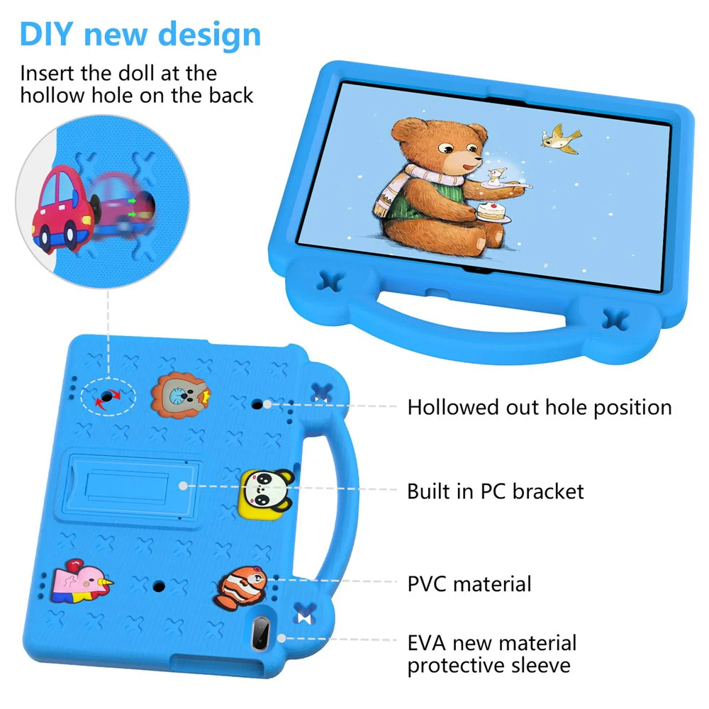 For Lenovo Yoga Tab5 YT-X705F 10.1 inch / Lenovo Tab M10 TB-X605F / TB-X505 / Huawei MediaPad T5 10.1 EVA Case Protective Tablet Cover Shockproof Case with Kickstand - Sky Blue - Image 7