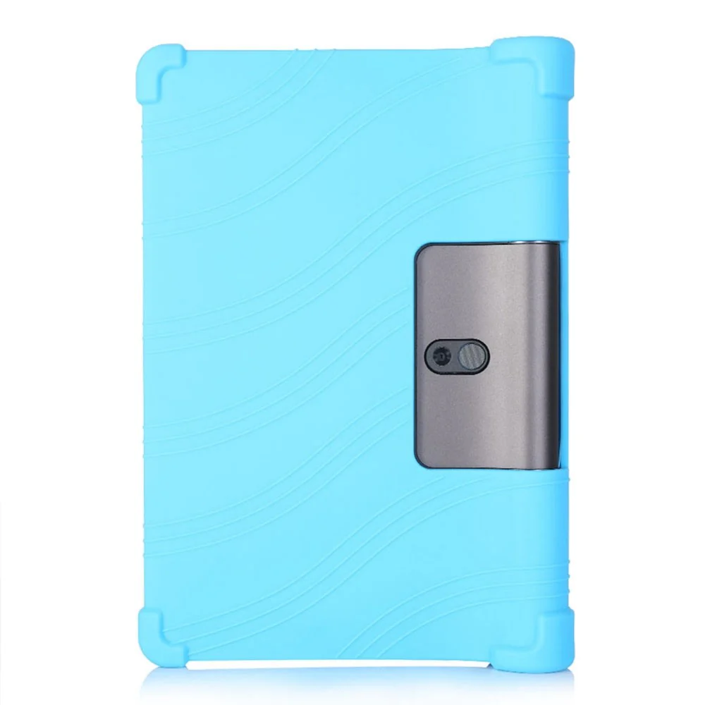 For Lenovo Yoga Tab5 YT-X705F / M 10.1 inch Anti-scratch Soft Silicone Tablet Case Anti-drop Cover with PC Kickstand - Sky Blue