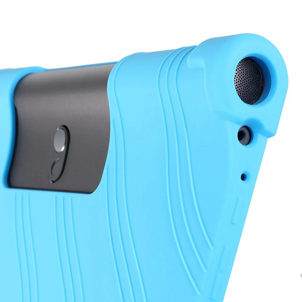 For Lenovo Yoga Tab5 YT-X705F / M 10.1 inch Anti-scratch Soft Silicone Tablet Case Anti-drop Cover with PC Kickstand - Sky Blue - Image 8