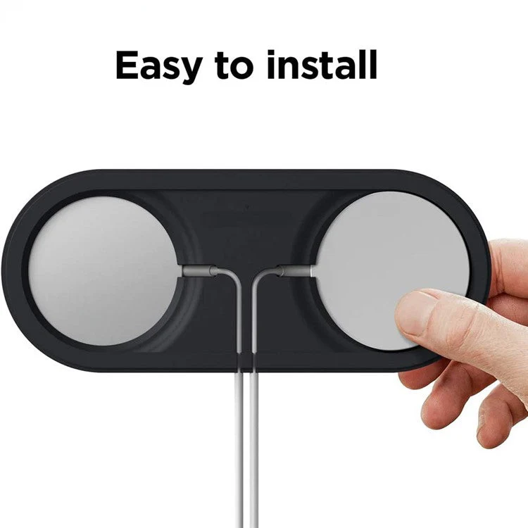 For Magsafe Charger Case Compatible with iPhone 12 / 13 Series Magnetic Charger Silicone Cover Protective Wireless Charger Pad - Black - Image 5