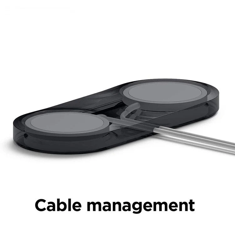 For Magsafe Charger Case Compatible with iPhone 12 / 13 Series Magnetic Charger Silicone Cover Protective Wireless Charger Pad - Black - Image 6