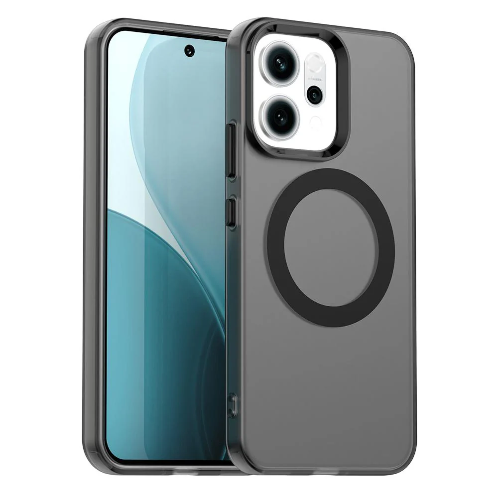 For OPPO Reno14 Global Candy Magsafe PC Hybrid TPU Phone Case(Black)