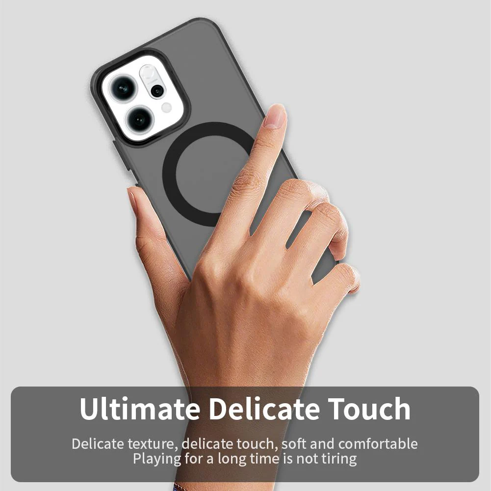 For OPPO Reno14 Global Candy Magsafe PC Hybrid TPU Phone Case(Black) - Image 4