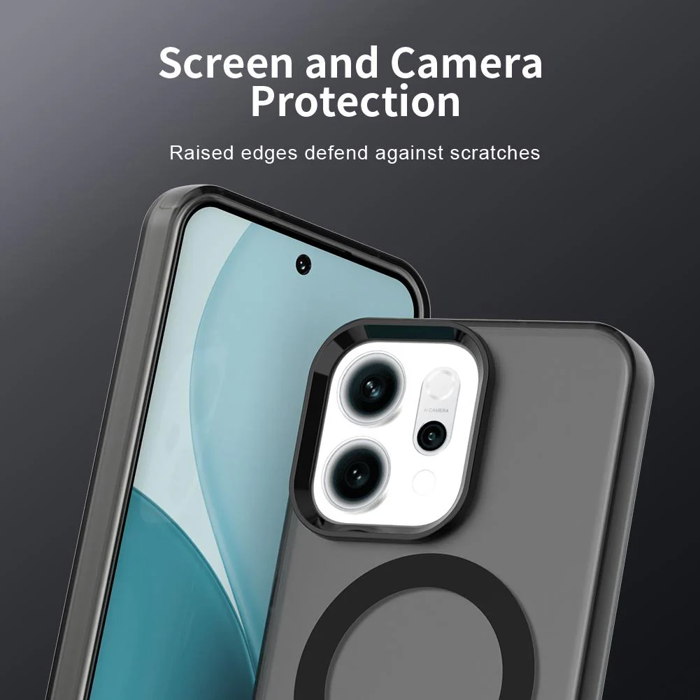 For OPPO Reno14 Global Candy Magsafe PC Hybrid TPU Phone Case(Black) - Image 6