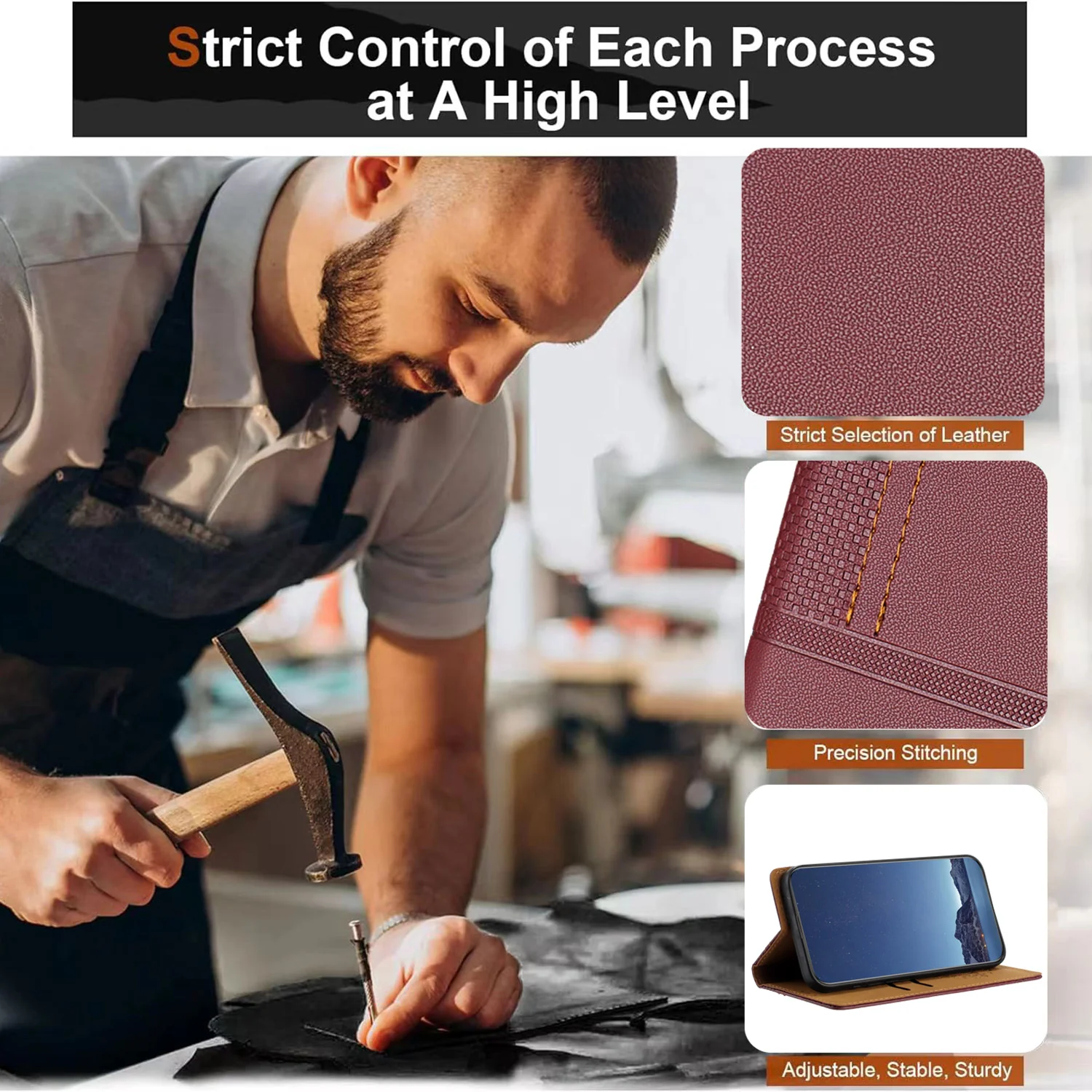 For Oppo Reno14 Pro 5G (China) / Oppo Reno14 Pro 5G (Global) Case L-Shaped Grid Pattern Leather Stand Phone Cover with Card Slots - Wine Red - Image 5