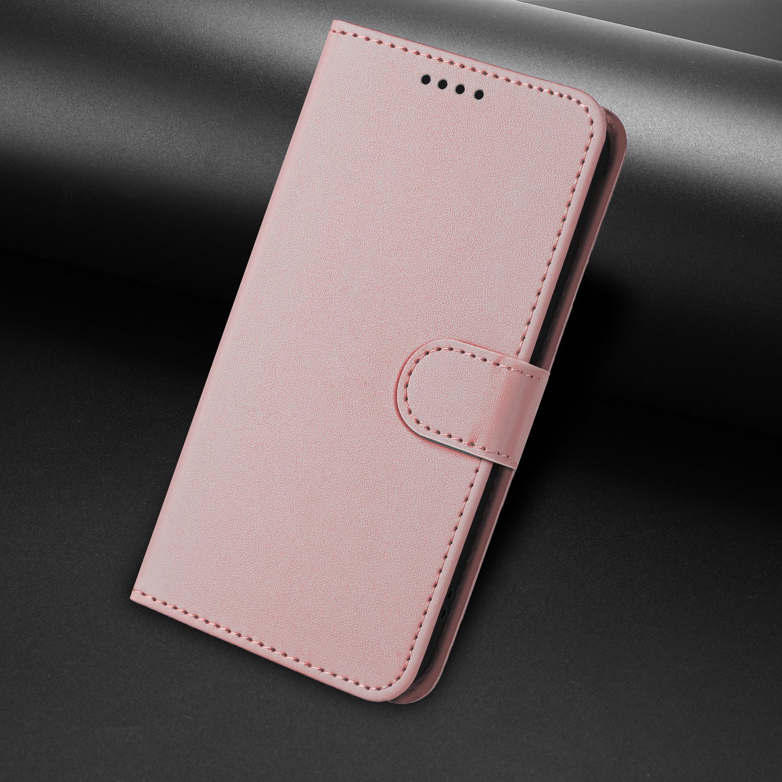 For Oppo Reno14 Pro 5G (China) / Oppo Reno14 Pro 5G (Global) Leather Case Wallet Stand Solid Color Anti Drop Phone Cover - Rose Gold - Image 7
