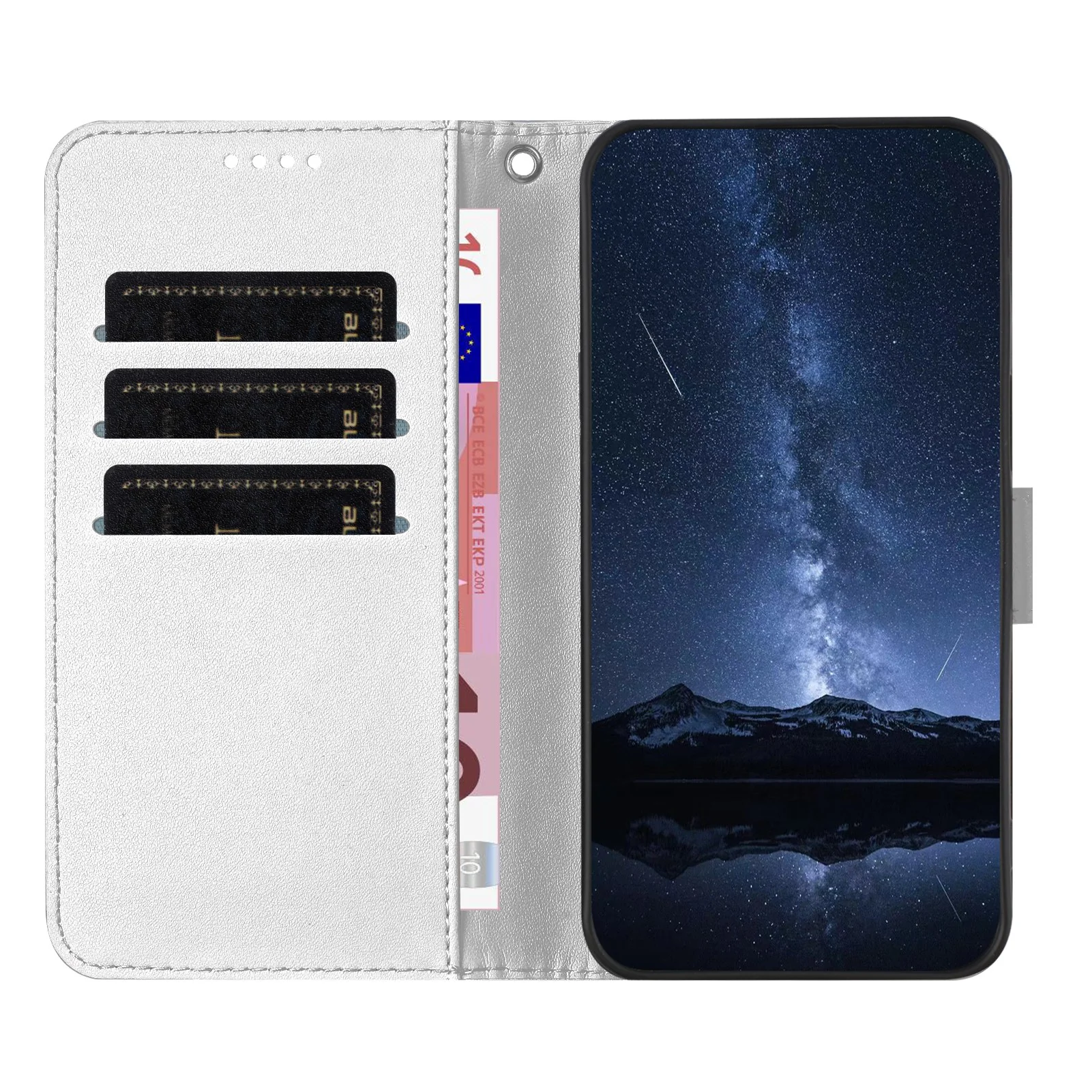 For Oppo Reno14 Pro 5G (China) / Oppo Reno14 Pro 5G (Global) Leather Case Wallet Stand Solid Color Anti Drop Phone Cover - Silver - Image 6