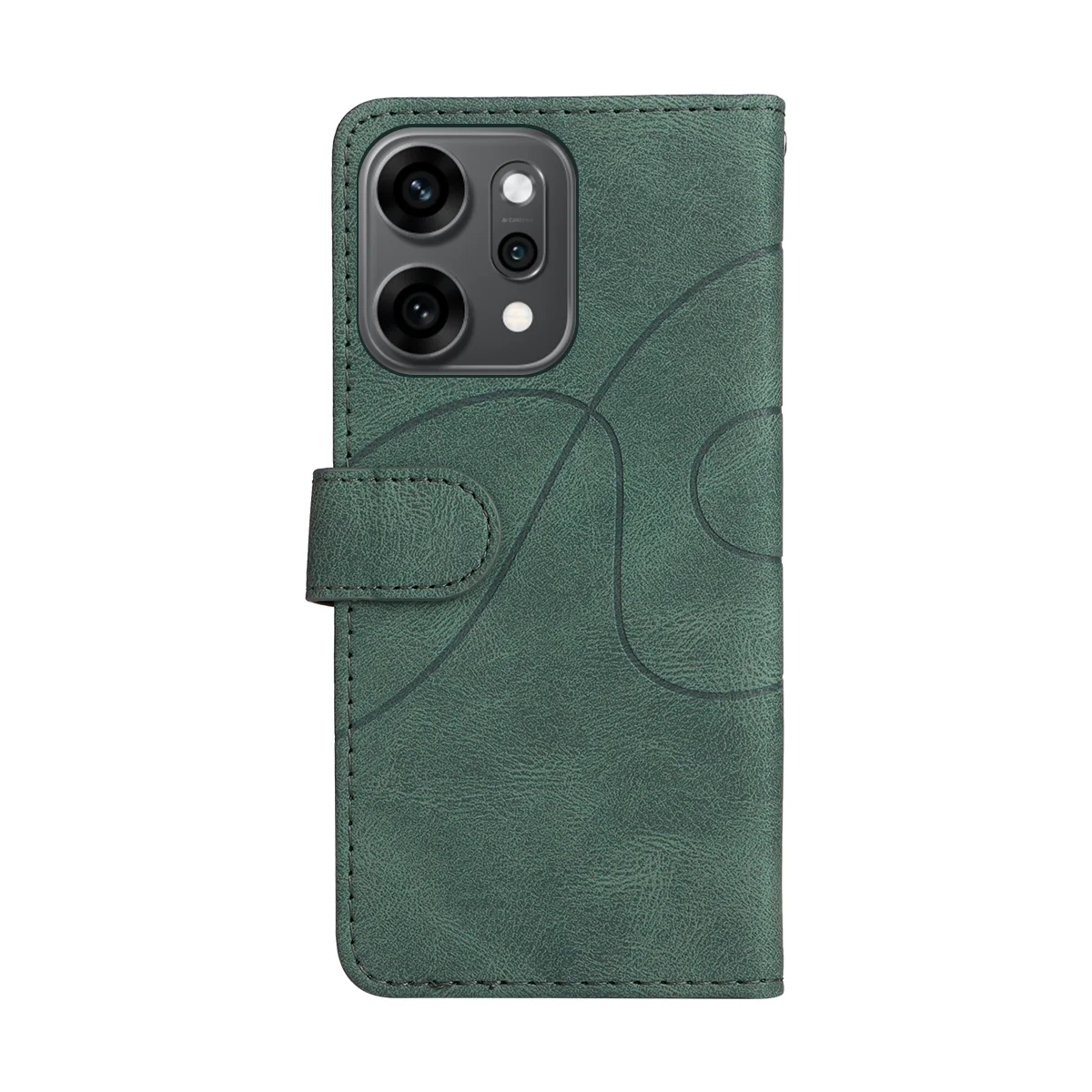For Oppo Reno14 Pro 5G (China) / Oppo Reno14 Pro 5G (Global) Leather Phone Case Stand Wallet with Bi-colour Splicing Design - Green - Image 8
