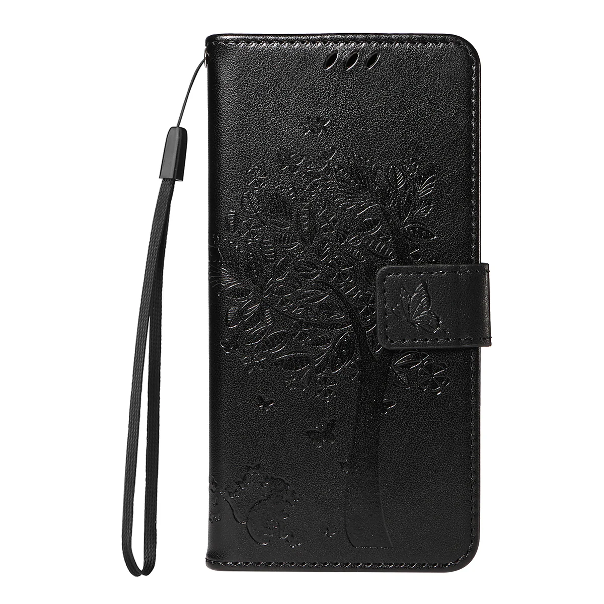 For Oppo Reno14 Pro 5G (China) / Oppo Reno14 Pro 5G (Global) Phone Case with Stand Cat Tree Pattern Leather Wallet Mobile Cover -  Black - Image 6