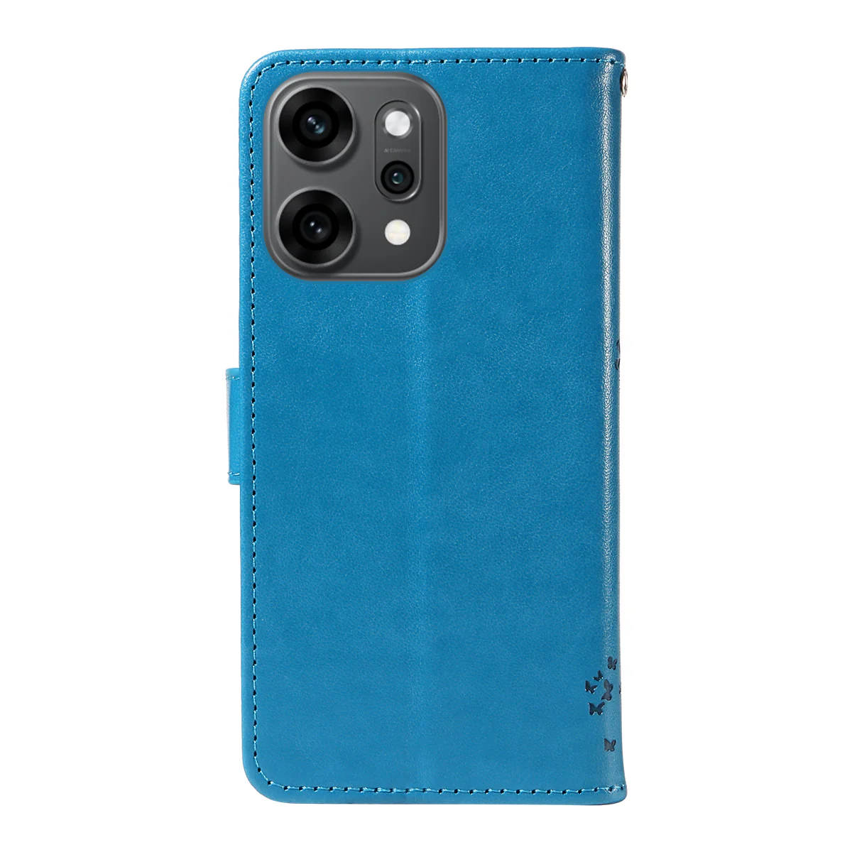 For Oppo Reno14 Pro 5G (China) / Oppo Reno14 Pro 5G (Global) Phone Case with Stand Cat Tree Pattern Leather Wallet Mobile Cover - Blue - Image 7