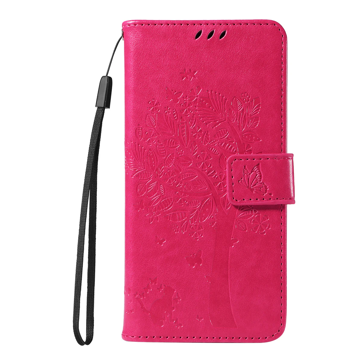 For Oppo Reno14 Pro 5G (China) / Oppo Reno14 Pro 5G (Global) Phone Case with Stand Cat Tree Pattern Leather Wallet Mobile Cover - Rose - Image 6