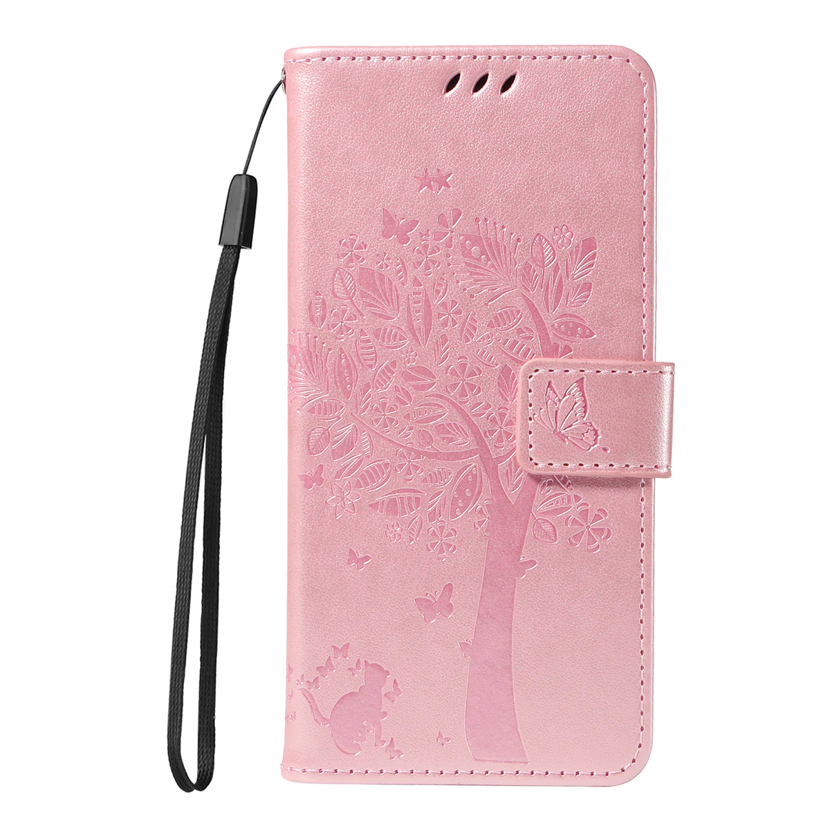 For Oppo Reno14 Pro 5G (China) / Oppo Reno14 Pro 5G (Global) Phone Case with Stand Cat Tree Pattern Leather Wallet Mobile Cover - Rose Gold - Image 6