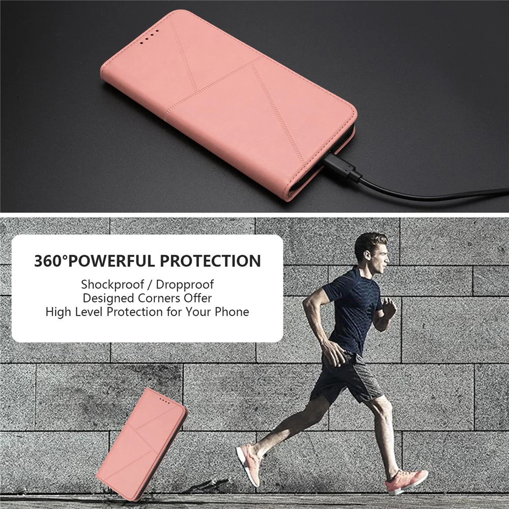 For Oppo Reno14 Pro 5G (China) / Oppo Reno14 Pro 5G (Global) Wallet Case Magnetic Closure Leather Flip Phone Cover with Stand - Pink - Image 3