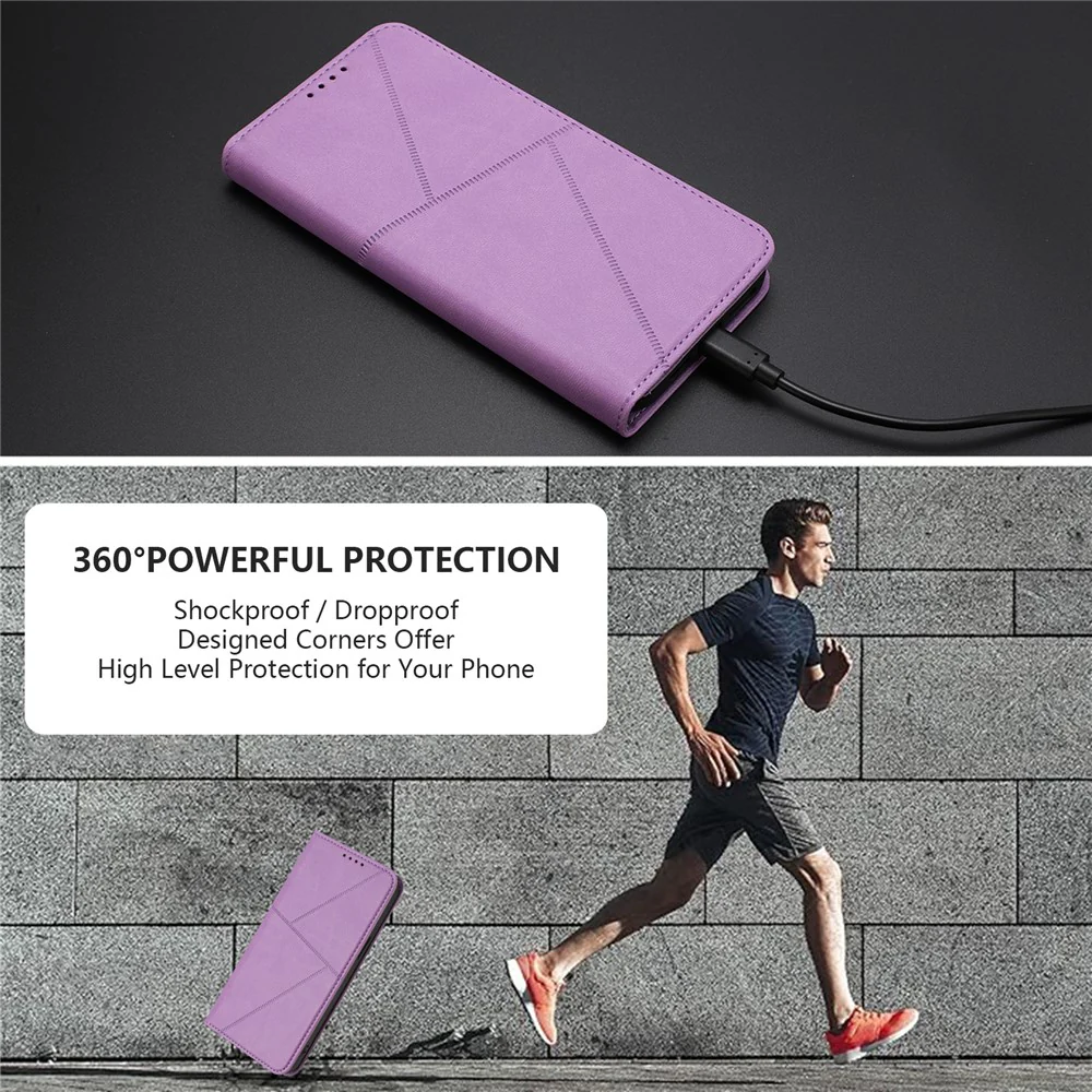 For Oppo Reno14 Pro 5G (China) / Oppo Reno14 Pro 5G (Global) Wallet Case Magnetic Closure Leather Flip Phone Cover with Stand - Purple - Image 3