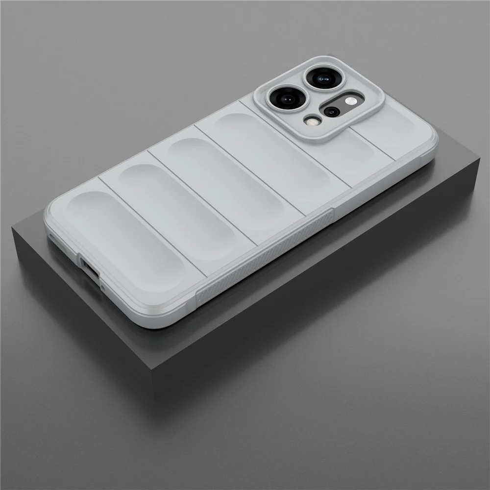 For Oppo Reno14 Pro 5G (Global) Case Anti-Drop Soft TPU Rugged Phone Back Cover - Light Grey - Image 3