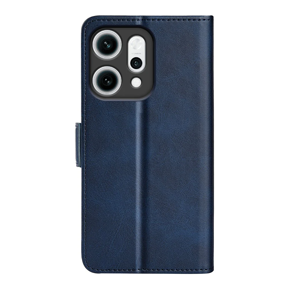 For Oppo Reno14 Pro 5G (Global) Case Calf Texture Leather Wallet Phone Cover - Blue - Image 3