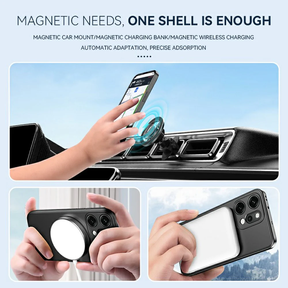 For Oppo Reno14 Pro 5G (Global) Case Compatible with MagSafe Hidden Kickstand Skin-Feel Matte PC TPU Phone Back Cover - Black - Image 4