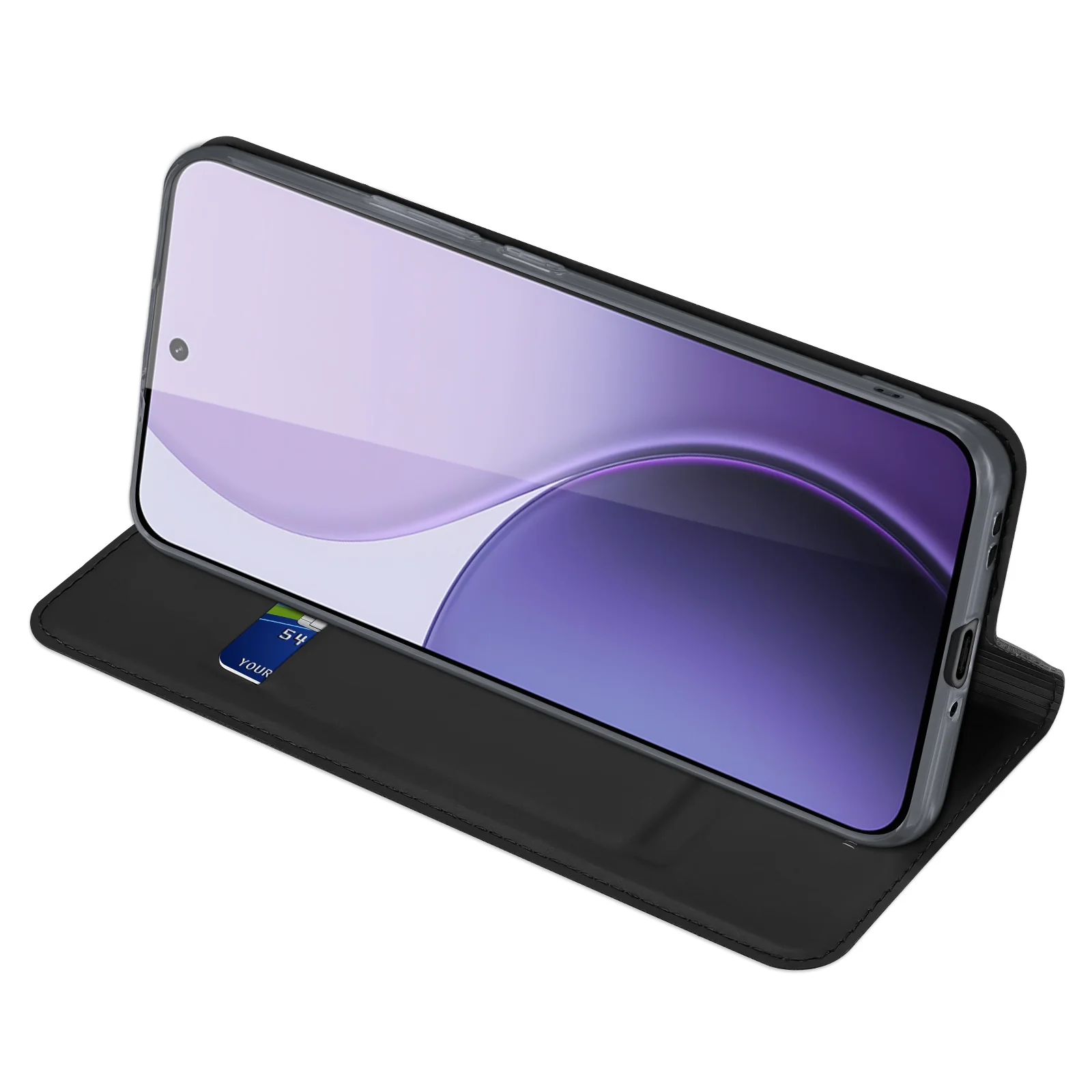 For Oppo Reno14 Pro 5G (Global) Case DUX DUCIS Skin Pro Series Leather Stand Cover Card Holder - Black - Image 5