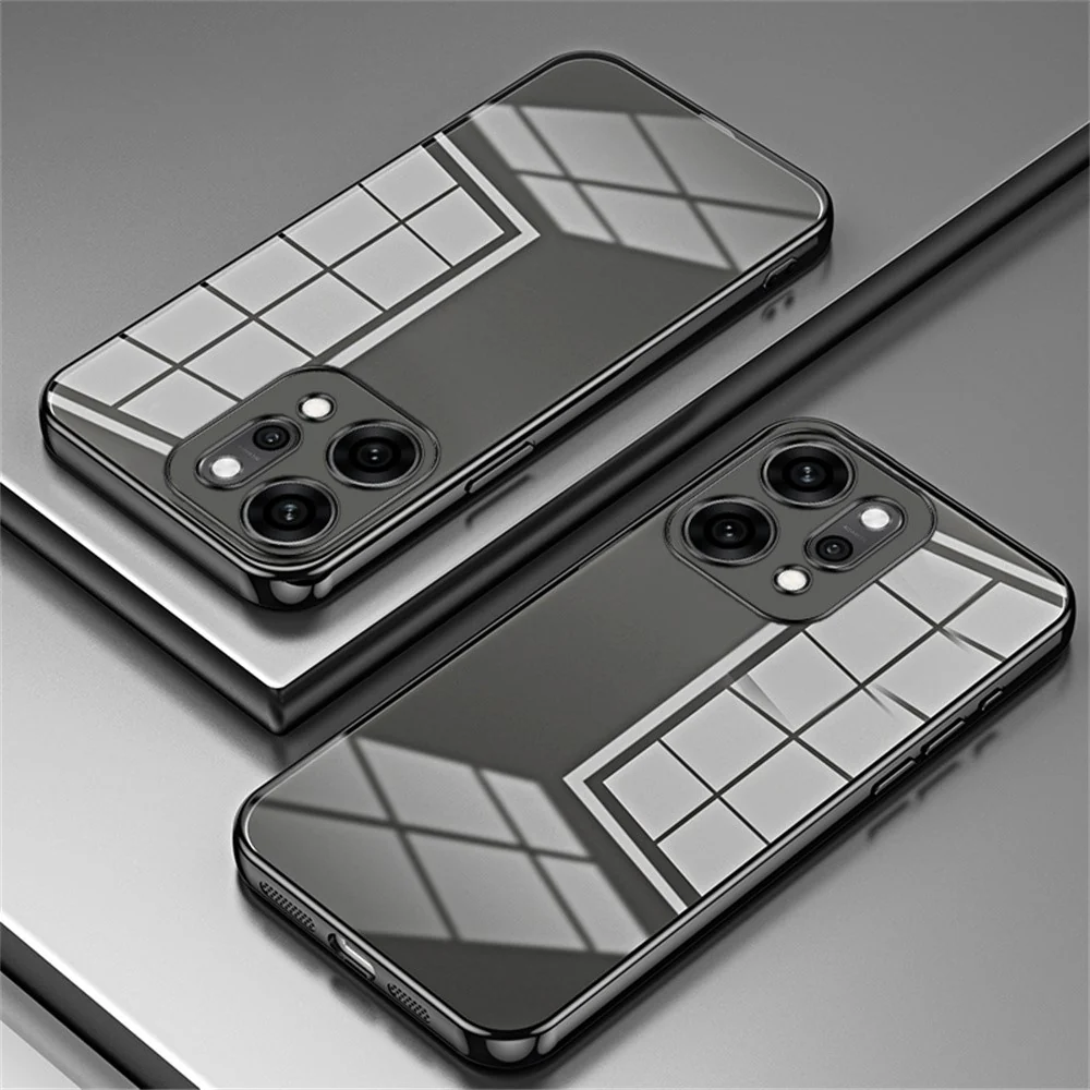 For Oppo Reno14 Pro 5G (Global) Case Electroplating Frame Soft TPU Phone Cover - Black - Image 2