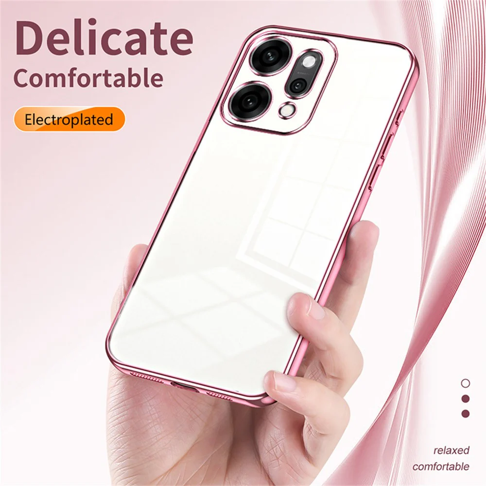 For Oppo Reno14 Pro 5G (Global) Case Electroplating Frame Soft TPU Phone Cover - Black - Image 5
