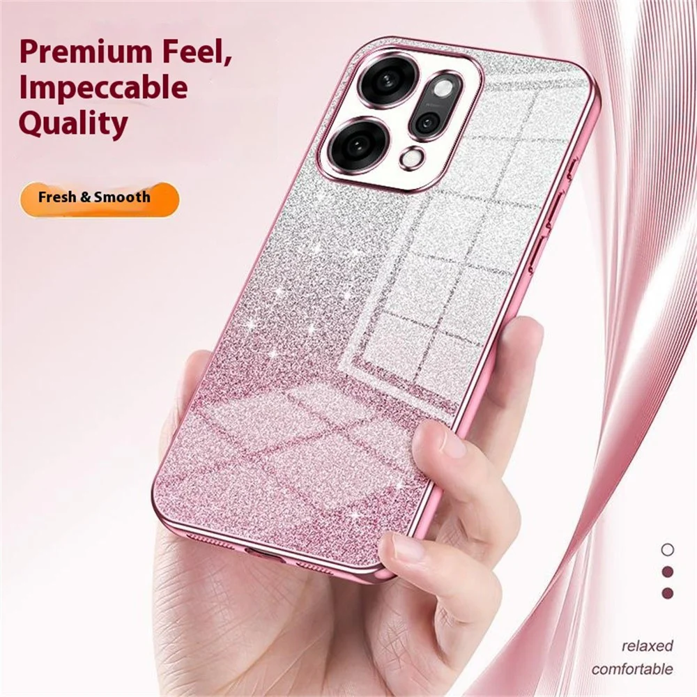 For Oppo Reno14 Pro 5G (Global) Case Electroplating Gradient Glitter TPU Phone Cover - Green - Image 5