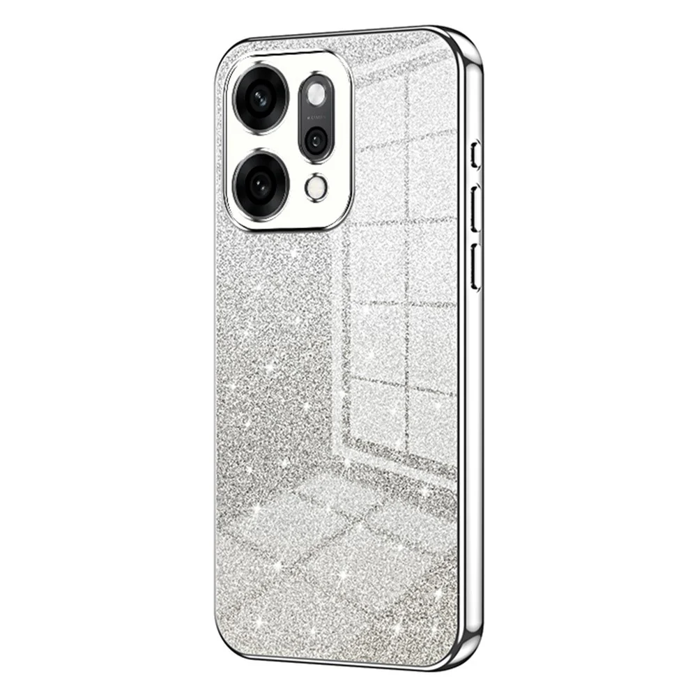 For Oppo Reno14 Pro 5G (Global) Case Electroplating Gradient Glitter TPU Phone Cover - Silver