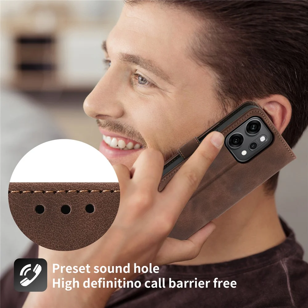 For Oppo Reno14 Pro 5G (Global) Case Flower Pattern PU Leather Wallet Phone Cover with Strap - Brown - Image 8