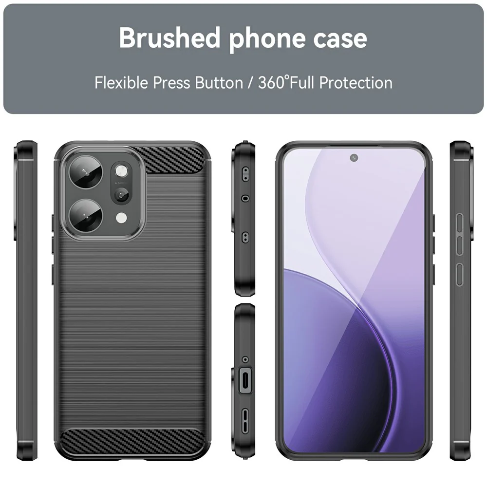 For Oppo Reno14 Pro 5G (Global) Case Protective Phone Cover Carbon Fiber Texture Brushed - Black - Image 8