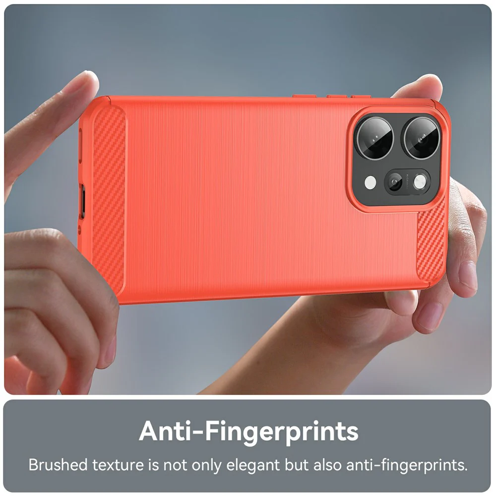 For Oppo Reno14 Pro 5G (Global) Case Protective Phone Cover Carbon Fiber Texture Brushed - Red - Image 5
