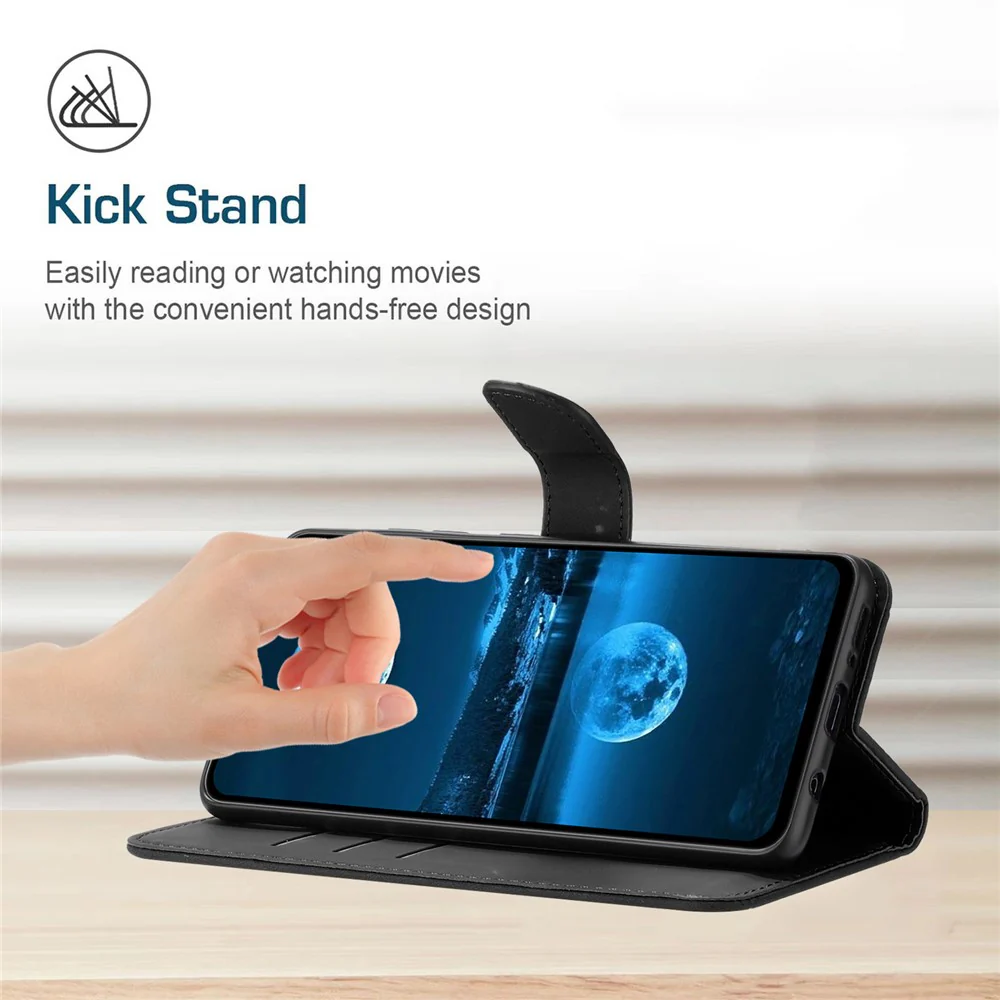 For Oppo Reno14 Pro 5G (Global) Case Skin Touch Lines Imprinted PU Leather Flip Phone Cover - Black - Image 3