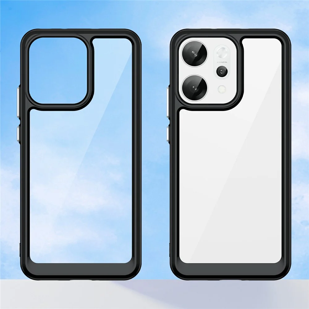 For Oppo Reno14 Pro 5G (Global) Case TPU + Acrylic Protective Clear Phone Cover - Black - Image 2
