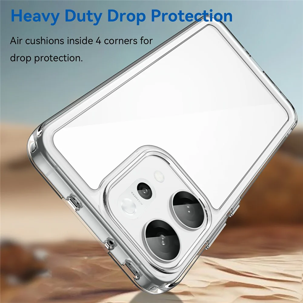 For Oppo Reno14 Pro 5G (Global) Case TPU + Acrylic Protective Clear Phone Cover - Transparent - Image 3