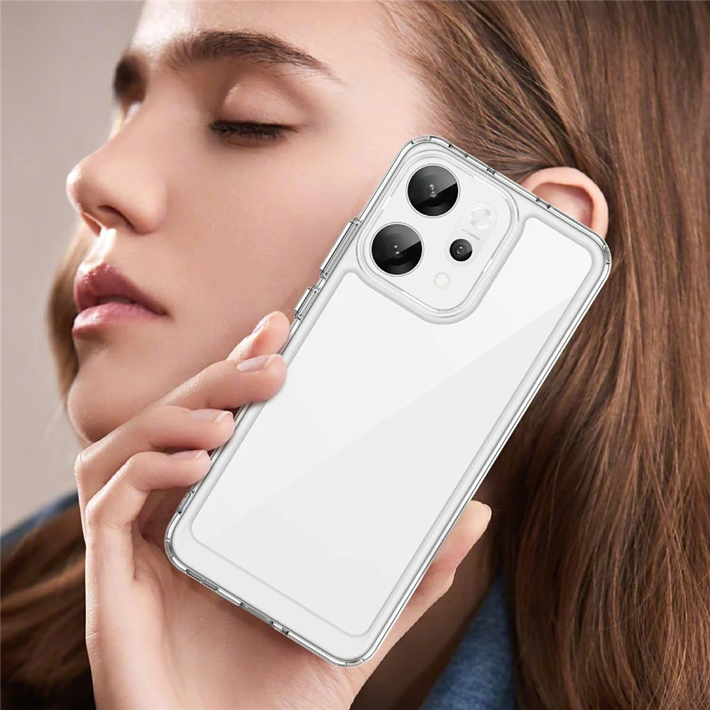 For Oppo Reno14 Pro 5G (Global) Case TPU + Acrylic Protective Clear Phone Cover - Transparent - Image 7