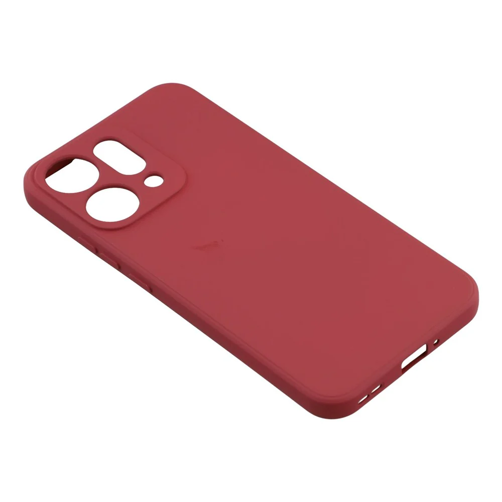 For Oppo Reno14 Pro 5G (Global) Case TPU Back Soft Anti-Scratch Fiber Lining Phone Cover - Hawthorn Red - Image 3