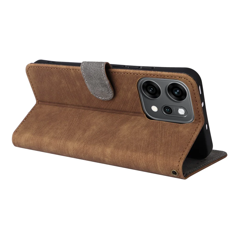 For Oppo Reno14 Pro 5G (Global) Case Wallet RFID Blocking PU Leather Phone Cover Stand with Strap - Brown - Image 4