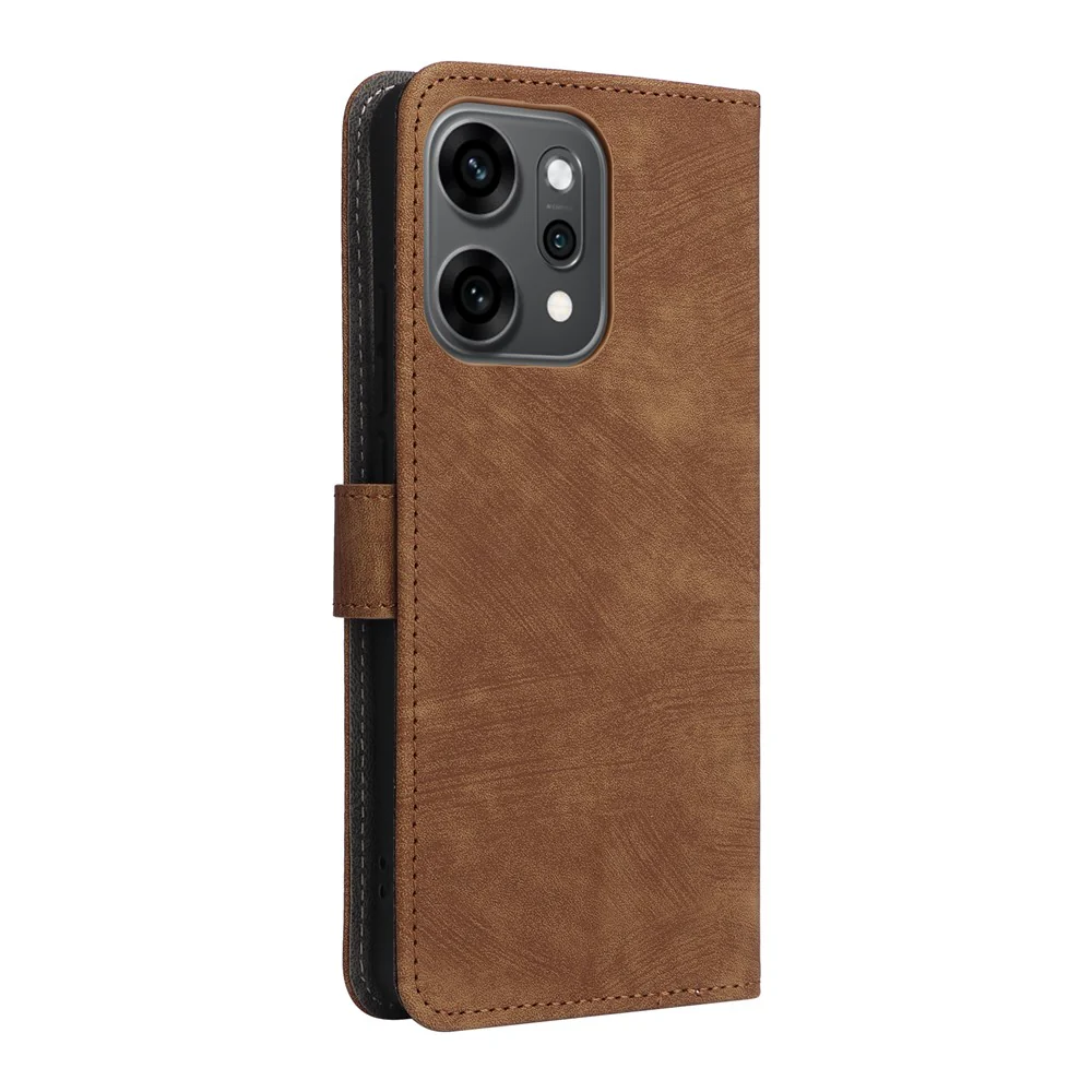 For Oppo Reno14 Pro 5G (Global) Case Wallet RFID Blocking PU Leather Phone Cover Stand with Strap - Brown - Image 7