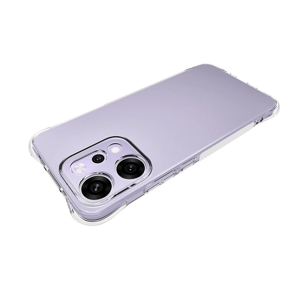For Oppo Reno14 Pro 5G (Global) Case WANLONFENG WL Series 2.0mm TPU Phone Cover with Tempered Glass Film - Transparent - Image 4